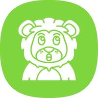 Surprised Glyph Curve Icon vector