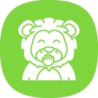 Blush Glyph Curve Icon vector