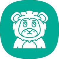 Sad Glyph Curve Icon vector