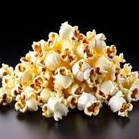 AI generated paper cup fresh popcorn on white background photo