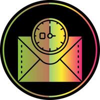 reloj glifo debido color icono vector