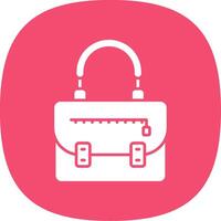 Handbag Glyph Curve Icon vector