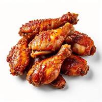 AI generated white background raw chicken wings high resolution photo