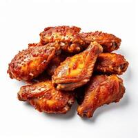 AI generated white background raw chicken wings high resolution photo