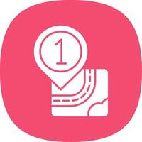 One Glyph Curve Icon vector