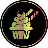 Cupcake Glyph Due Color Icon vector