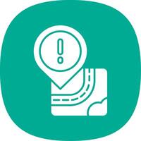 Warning Glyph Curve Icon vector