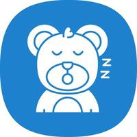 Sleep Glyph Curve Icon vector