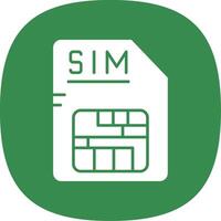 Sim Glyph Curve Icon vector