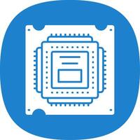 Processor Glyph Curve Icon vector