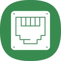 Ethernet Glyph Curve Icon vector