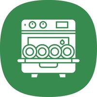 Dishwasher Glyph Curve Icon vector