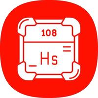 Hassium Glyph Curve Icon vector