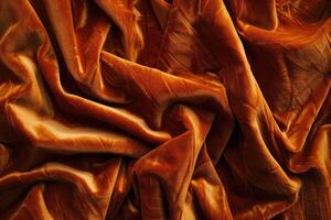 AI generated Fabric velour brown background. Fabric for upholstered furniture. photo