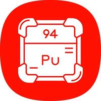 Plutonium Glyph Curve Icon vector