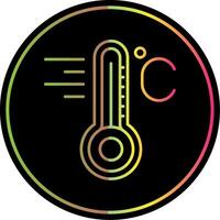 temperatura línea degradado debido color icono vector