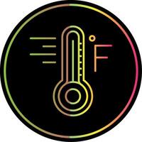 Fahrenheit Line Gradient Due Color Icon vector