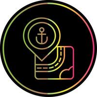 Port Line Gradient Due Color Icon vector