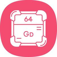 Gadolinium Glyph Curve Icon vector