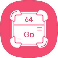 Gadolinium Glyph Curve Icon vector