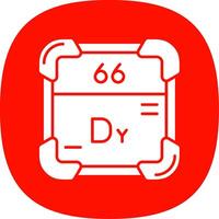 Dysprosium Glyph Curve Icon vector