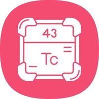 Technetium Glyph Curve Icon vector