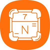 Nitrogen Glyph Curve Icon vector