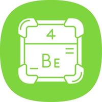Beryllium Glyph Curve Icon vector