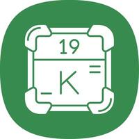 Potassium Glyph Curve Icon vector