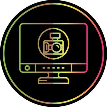 Camera Line Gradient Due Color Icon vector
