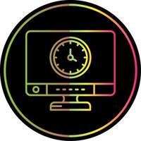 hora línea degradado debido color icono vector