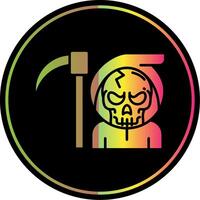 Death Glyph Due Color Icon vector