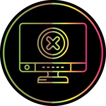 Cancel Line Gradient Due Color Icon vector