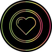 Heart Line Gradient Due Color Icon vector