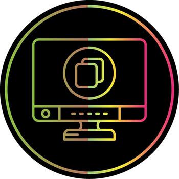 Copy Line Gradient Due Color Icon vector