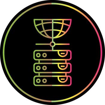 base de datos línea degradado debido color icono vector