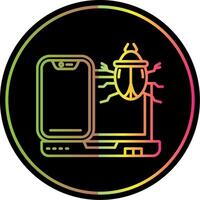 Bug Line Gradient Due Color Icon vector