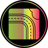Highway Glyph Due Color Icon vector