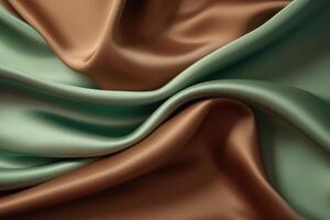 AI generated Gradient olive silk satin background with elegant abstract design. photo