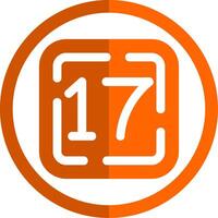 Seventeen Glyph Orange Circle Icon vector