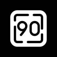 Ninety Glyph Inverted Icon vector