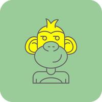 Smirking Filled Yellow Icon vector