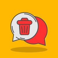 Delete Filled Shadow Icon vector