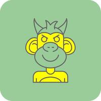 Demon Filled Yellow Icon vector