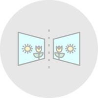 Flip Line Filled Light Circle Icon vector