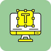 Typography Filled Yellow Icon vector