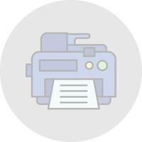 Printer Line Filled Light Circle Icon vector