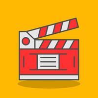 Clapperboard Filled Shadow Icon vector