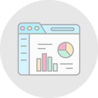 Analytics Line Filled Light Circle Icon vector