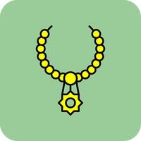 Necklace Filled Yellow Icon vector